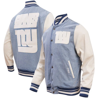 Shop Pro Standard Denim New York Giants Varsity Blues Full-snap Varsity Jacket