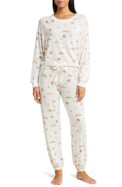 Shop Honeydew Intimates Star Seeker Jersey Pajamas In Ivory Mountains