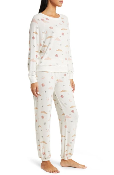 Shop Honeydew Intimates Star Seeker Jersey Pajamas In Ivory Mountains