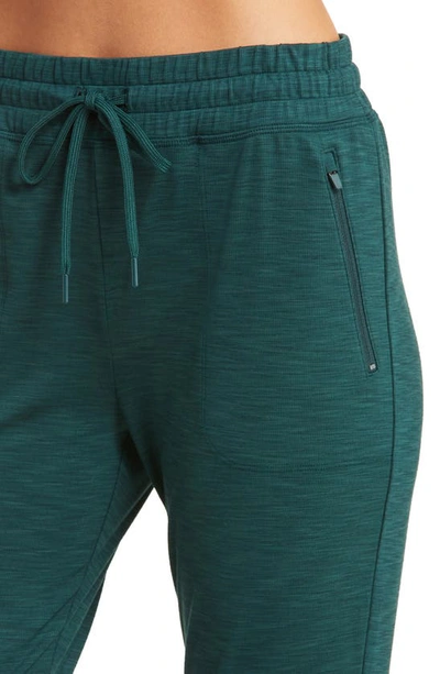 Beyond Yoga Street Rib Joggers In Midnight Green Heather Rib