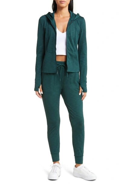 Beyond Yoga Street Rib Joggers In Midnight Green Heather Rib