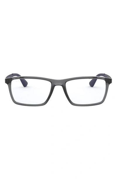 Shop Ray Ban 53mm Rectangular Optical Glasses In Matte Black