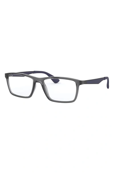 Shop Ray Ban 53mm Rectangular Optical Glasses In Matte Black