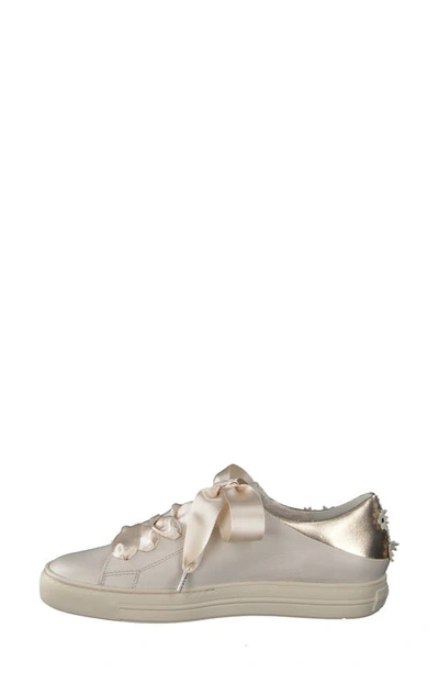 Shop Paul Green Tiger Lilly Metallic Sneaker In Biscuit Gold Combo