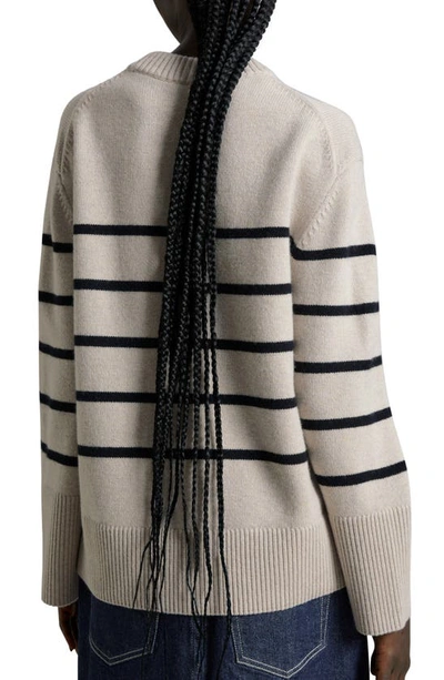 Shop & Other Stories Crewneck Sweater In Light Beige Stripe