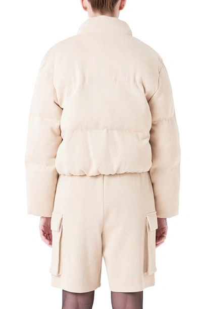Grey Lab Knit Puffer Jacket In Nude