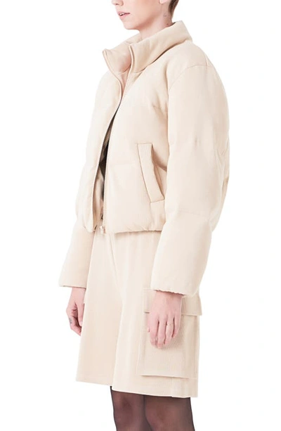 Grey Lab Knit Puffer Jacket In Nude