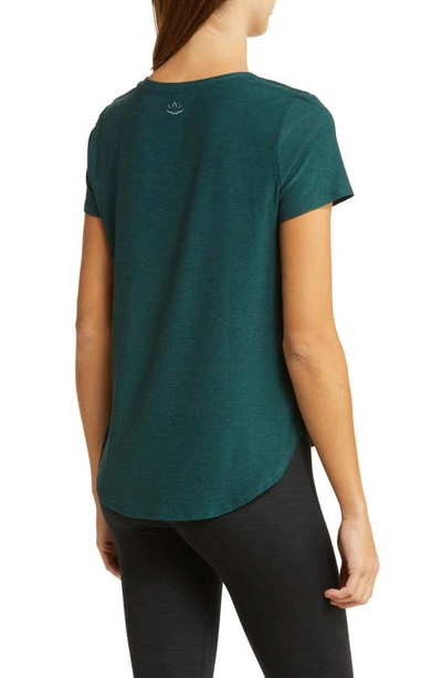 Shop Beyond Yoga On The Down Low T-shirt In Midnight Green Heather