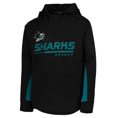 Shop Fanatics Youth  Branded Black San Jose Sharks Authentic Pro Raglan Pullover Hoodie