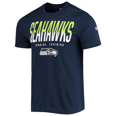 Shop New Era College Navy Seattle Seahawks Combine Authentic Big Stage T-shirt