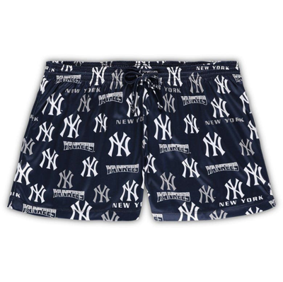 Concepts Sport Women's  White, Navy New York Yankees Plus Size Tank Top And Shorts Sleep Set In White