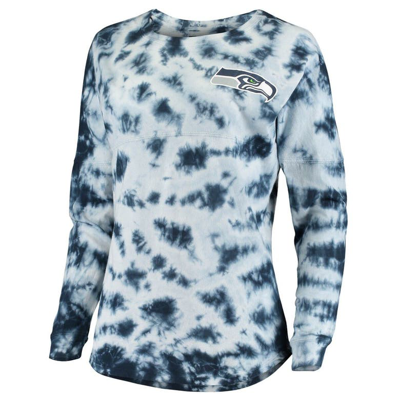 Shop New Era College Navy Seattle Seahawks Tie-dye Long Sleeve T-shirt