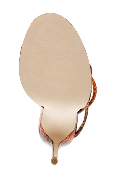 Shop Steve Madden Exotica Ankle Wrap Sandal In Orange Snake