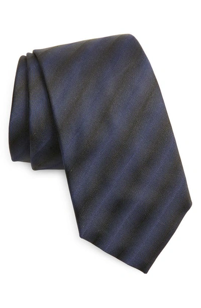 Shop Hugo Boss Gradient Stripe Silk Tie In Dark Purple