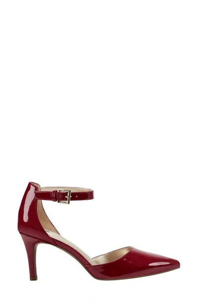 Bandolino Ginata Womens Patent Leather Ankle Strap Pumps In Red