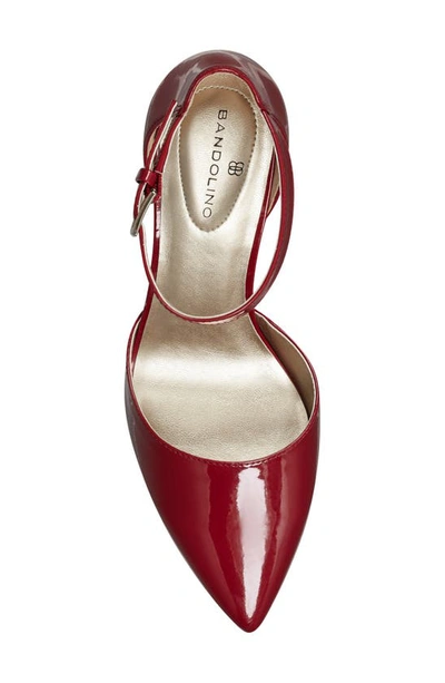 Bandolino Ginata Womens Patent Leather Ankle Strap Pumps In Red