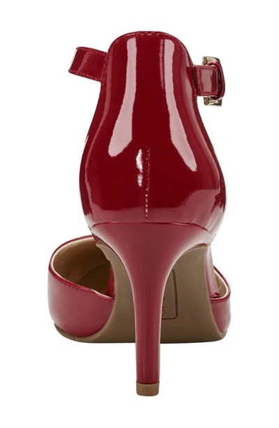 Bandolino Ginata Womens Patent Leather Ankle Strap Pumps In Red