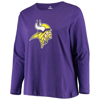 Shop Fanatics Branded Purple Minnesota Vikings Plus Size Primary Logo Long Sleeve T-shirt