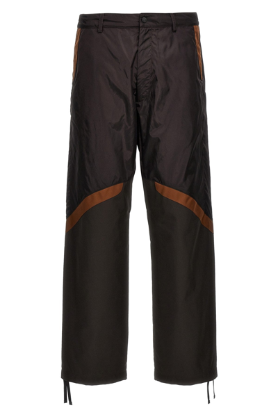 Shop Moncler Men Nylon Pants In Brown