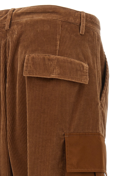 Shop Moncler Men Ribbed Velvet Pants In Brown
