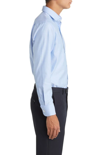 Nordstrom Trim Fit Non-iron Dress Shirt In Blue Powder Bobbi Dobby