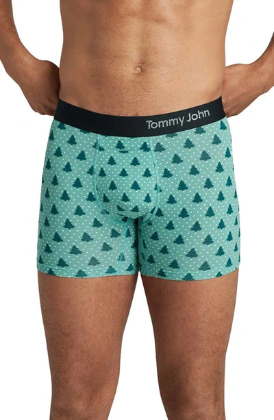 Shop Tommy John 4-inch Cool Cotton Boxer Briefs In Holiday Pine