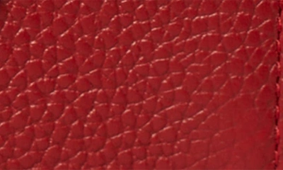 Shop Tory Burch Miller Top Zip Leather Card Case In Brick