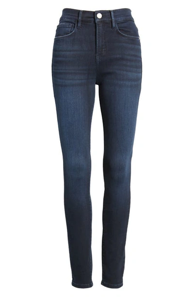 Shop Frame Le High Ankle Skinny Jeans In Onyx Indigo