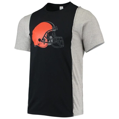 Shop Refried Apparel Black/heathered Gray Cleveland Browns Sustainable Split T-shirt