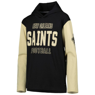 Shop Outerstuff Youth Black New Orleans Saints Heritage Long Sleeve Hoodie T-shirt