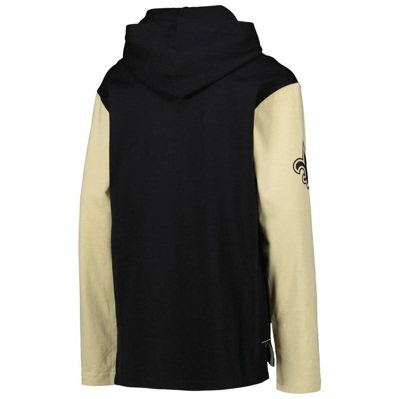 Shop Outerstuff Youth Black New Orleans Saints Heritage Long Sleeve Hoodie T-shirt