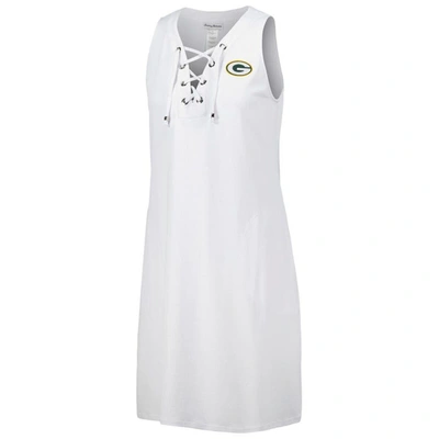 Shop Tommy Bahama White Green Bay Packers Island Cays Lace-up Dress