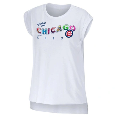 Shop Wear By Erin Andrews White Chicago Cubs Greetings From T-shirt
