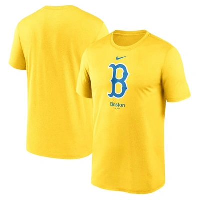 Shop Nike Gold Boston Red Sox City Connect Logo T-shirt
