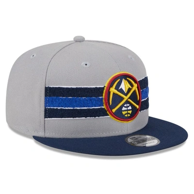 Shop New Era Gray Denver Nuggets Chenille Band 9fifty Snapback Hat