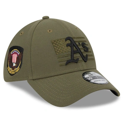 Shop New Era Green Oakland Athletics 2023 Armed Forces Day 39thirty Flex Hat
