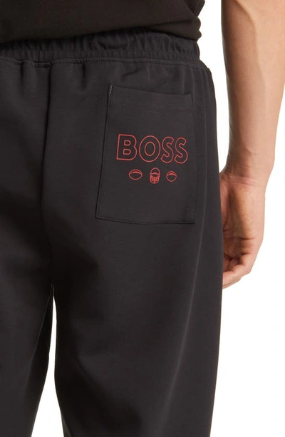 Shop Hugo Boss Boss X Nfl Cotton Blend Joggers In Tampa Bay Buccaneers Black