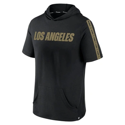 Shop Fanatics Branded Black Lafc Definitive Victory Short-sleeved Pullover Hoodie