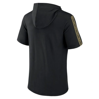 Shop Fanatics Branded Black Lafc Definitive Victory Short-sleeved Pullover Hoodie