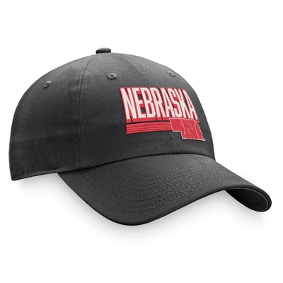 Shop Top Of The World Charcoal Nebraska Huskers Slice Adjustable Hat