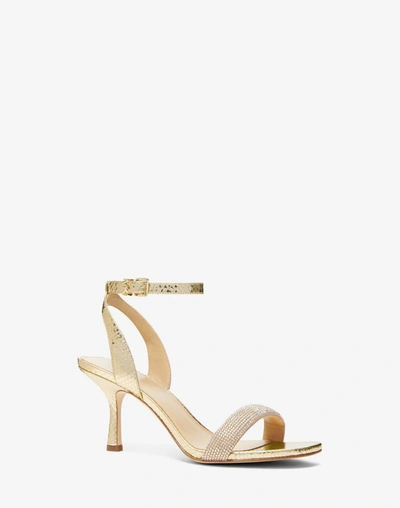 Shop Michael Kors High Heel Sandals In Gold