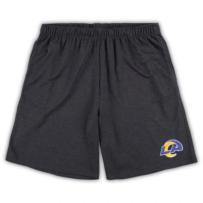 Shop Concepts Sport White/charcoal Los Angeles Rams Big & Tall T-shirt And Shorts Set