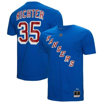 Shop Mitchell & Ness Mike Richter Blue New York Rangers Name & Number T-shirt