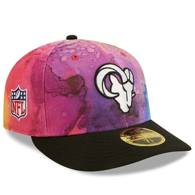 Shop New Era Pink/black Los Angeles Rams 2022 Nfl Crucial Catch Low Profile 59fifty Fitted Hat