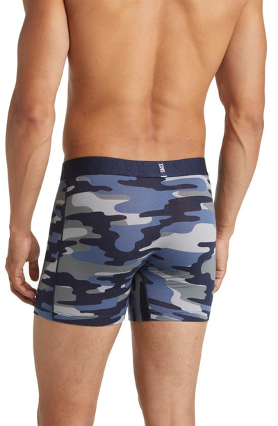 Shop Saxx Droptemp™ Cooling Cotton Slim Fit Boxer Briefs In Tidal Camo-blue