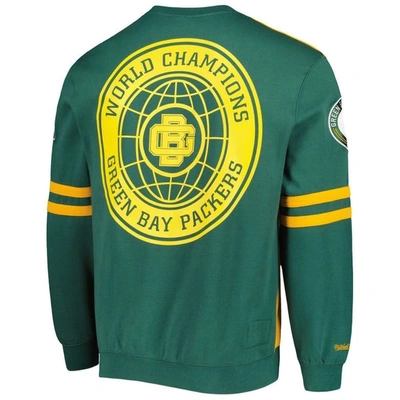 Shop Mitchell & Ness Gold Green Bay Packers All Over 2.0 Pullover Sweatshirt