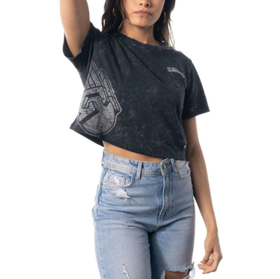 Shop The Wild Collective Black Cleveland Guardians Cropped T-shirt