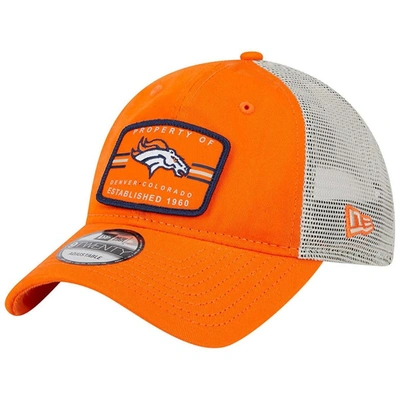 Shop New Era Orange Denver Broncos Property Trucker 9twenty Adjustable Hat