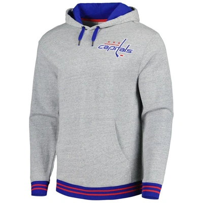Shop Mitchell & Ness Heather Gray Washington Capitals Classic French Terry Pullover Hoodie