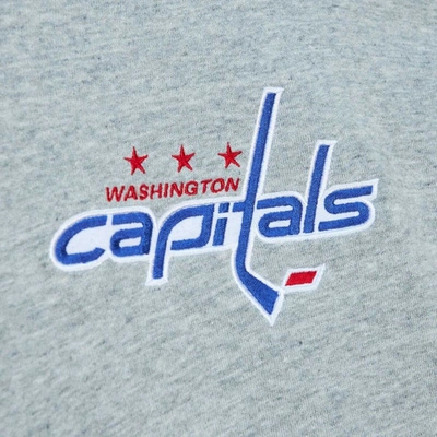 Shop Mitchell & Ness Heather Gray Washington Capitals Classic French Terry Pullover Hoodie
